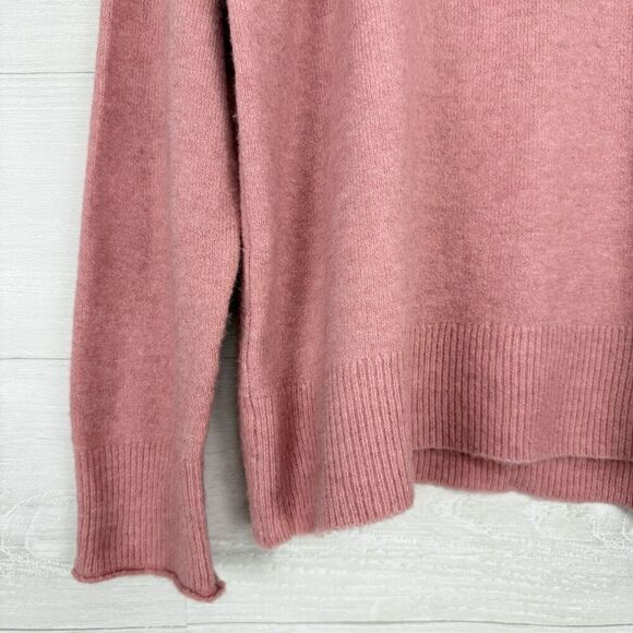 J. Crew Women XL Rollneck Sweater in Supersoft Yarn Pink Wool Alpaca Blend - Picture 3 of 13